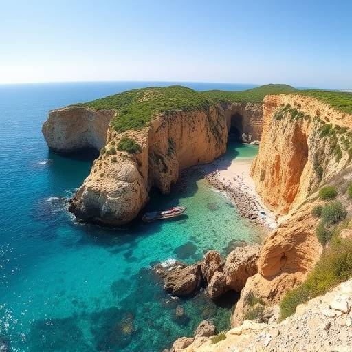 Vista panor&radic;&deg;mica de la Costa Brava con aguas cristalinas y acantilados